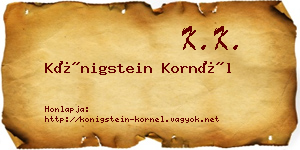 Königstein Kornél névjegykártya